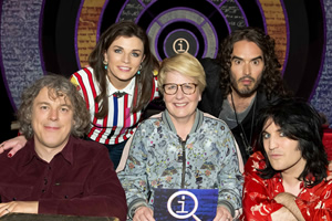QI. Image shows from L to R: Alan Davies, Aisling Bea, Sandi Toksvig, Russell Brand, Noel Fielding. Copyright: TalkbackThames. QI. Image shows from L to R: Alan Davies, Aisling Bea, Sandi Toksvig, Russell Brand, Noel Fielding. Copyright: TalkbackThames.