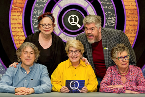 QI. Image shows from L to R: Alan Davies, Jo Brand, Sandi Toksvig, Phill Jupitus, Prue Leith. QI. Image shows from L to R: Alan Davies, Jo Brand, Sandi Toksvig, Phill Jupitus, Prue Leith.