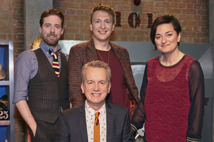 Room 101. Image shows from L to R: Ricky Wilson, Frank Skinner, Joe Lycett, Zoe Lyons. Copyright: Hat Trick Productions. Room 101. Image shows from L to R: Ricky Wilson, Frank Skinner, Joe Lycett, Zoe Lyons. Copyright: Hat Trick Productions.