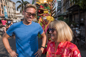 Russell Howard & Mum. Image shows from L to R: Russell Howard, Ninette Howard. Russell Howard & Mum. Image shows from L to R: Russell Howard, Ninette Howard.