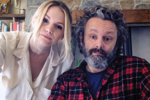 Staged. Image shows from L to R: Anna (Anna Lundberg), Michael (Michael Sheen). Staged. Image shows from L to R: Anna (Anna Lundberg), Michael (Michael Sheen).