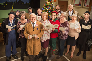 Still Open All Hours. Image shows from L to R: Gastric (Tim Healy), Mrs Hussein (Nina Wadia), Madge (Brigit Forsyth), Cyril (Kulvinder Ghir), Granville (David Jason), Wet Eric (Johnny Vegas), Mavis (Maggie Ollerenshaw), Leroy (James Baxter), Boyfriend (Matthew Mellalieu), Kath Agnew (Sally Lindsay), Mr Newbold (Geoffrey Whitehead), Elsie Bridges (Janine Duvitski), Mrs Featherstone (Stephanie Cole). Copyright: BBC. Still Open All Hours. Image shows from L to R: Gastric (Tim Healy), Mrs Hussein (Nina Wadia), Madge (Brigit Forsyth), Cyril (Kulvinder Ghir), Granville (David Jason), Wet Eric (Johnny Vegas), Mavis (Maggie Ollerenshaw), Leroy (James Baxter), Boyfriend (Matthew Mellalieu), Kath Agnew (Sally Lindsay), Mr Newbold (Geoffrey Whitehead), Elsie Bridges (Janine Duvitski), Mrs Featherstone (Stephanie Cole). Copyright: BBC.