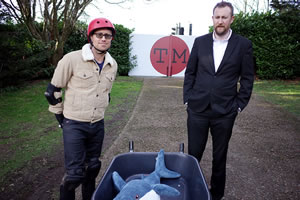 Taskmaster. Image shows from L to R: Russell Howard, Alex Horne. Copyright: Avalon Television. Taskmaster. Image shows from L to R: Russell Howard, Alex Horne. Copyright: Avalon Television.