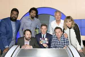 Would I Lie To You?. Image shows from L to R: Romesh Ranganathan, David Mitchell, David Haye, Rob Brydon, Lee Mack, Martin Kemp, Mel Giedroyc. Copyright: Zeppotron. Would I Lie To You?. Image shows from L to R: Romesh Ranganathan, David Mitchell, David Haye, Rob Brydon, Lee Mack, Martin Kemp, Mel Giedroyc. Copyright: Zeppotron.