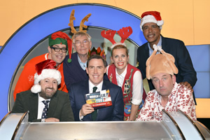 Would I Lie To You?. Image shows from L to R: David Mitchell, Richard Osman, Tom Courtenay, Rob Brydon, Sara Pascoe, Chris Kamara, Lee Mack. Copyright: Zeppotron. Would I Lie To You?. Image shows from L to R: David Mitchell, Richard Osman, Tom Courtenay, Rob Brydon, Sara Pascoe, Chris Kamara, Lee Mack. Copyright: Zeppotron.