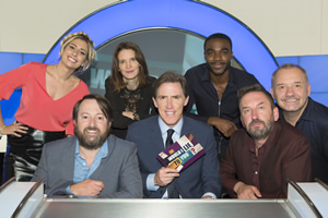 Would I Lie To You?. Image shows from L to R: Stacey Solomon, David Mitchell, Susie Dent, Rob Brydon, Ore Oduba, Lee Mack, Bob Mortimer. Copyright: Zeppotron. Would I Lie To You?. Image shows from L to R: Stacey Solomon, David Mitchell, Susie Dent, Rob Brydon, Ore Oduba, Lee Mack, Bob Mortimer. Copyright: Zeppotron.