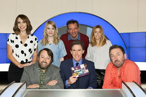 Would I Lie To You?. Image shows from L to R: Alex Jones, David Mitchell, Rachel Parris, Henning Wehn, Rob Brydon, Stacey Dooley, Lee Mack. Copyright: Zeppotron. Would I Lie To You?. Image shows from L to R: Alex Jones, David Mitchell, Rachel Parris, Henning Wehn, Rob Brydon, Stacey Dooley, Lee Mack. Copyright: Zeppotron.