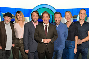 Would I Lie To You?. Image shows from L to R: Johnny Vegas, Alex Jones, David Mitchell, Rob Brydon, Lee Mack, Anna Maxwell Martin, Martin Lewis. Copyright: Zeppotron. Would I Lie To You?. Image shows from L to R: Johnny Vegas, Alex Jones, David Mitchell, Rob Brydon, Lee Mack, Anna Maxwell Martin, Martin Lewis. Copyright: Zeppotron.