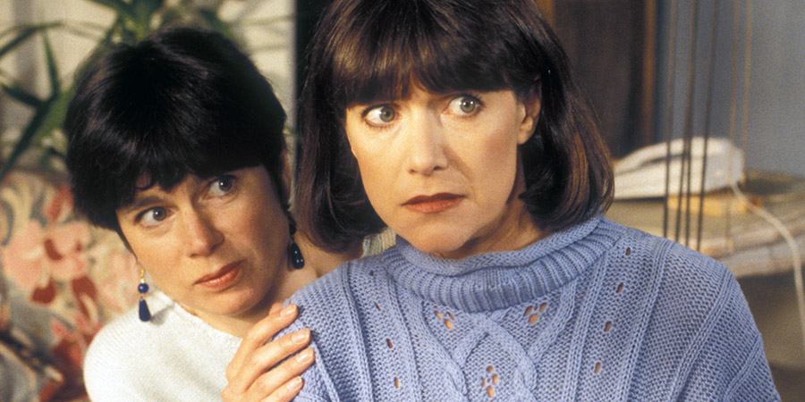 2point4 Children. Image shows from L to R: Rona (Julia Hills), Bill (Belinda Lang). Copyright: BBC. 2point4 Children. Image shows from L to R: Rona (Julia Hills), Bill (Belinda Lang). Copyright: BBC.