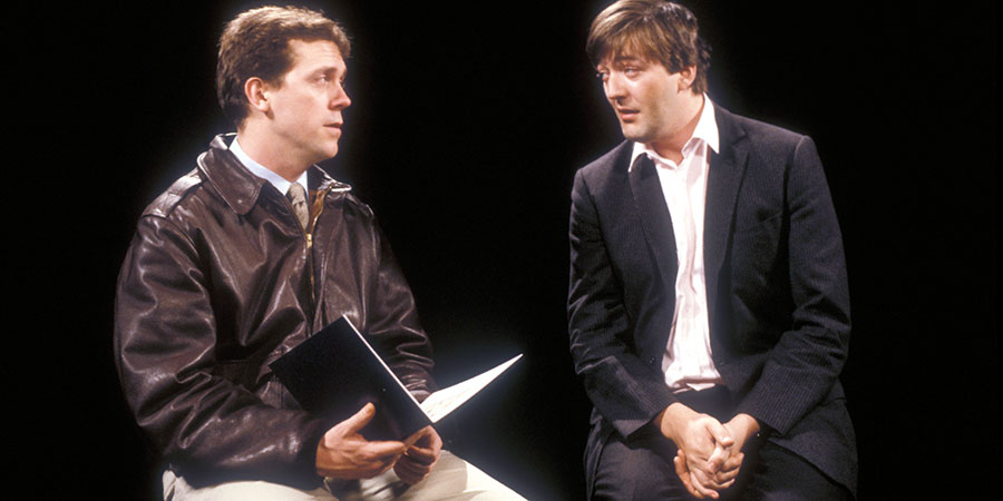 A Bit Of Fry & Laurie. Image shows from L to R: Hugh Laurie, Stephen Fry. Copyright: BBC. A Bit Of Fry & Laurie. Image shows from L to R: Hugh Laurie, Stephen Fry. Copyright: BBC.