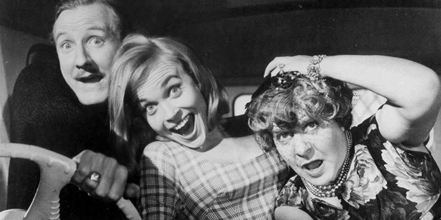 A Weekend With Lulu. Image shows from L to R: Timothy Grey (Leslie Phillips), Deirdre Bell (Shirley Eaton), Florrie Bell (Irene Handl). Copyright: Hammer Film Productions. A Weekend With Lulu. Image shows from L to R: Timothy Grey (Leslie Phillips), Deirdre Bell (Shirley Eaton), Florrie Bell (Irene Handl). Copyright: Hammer Film Productions.