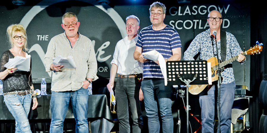 The Absolutely Radio Show. Image shows from L to R: Morwenna Banks, Moray Hunter, John Sparkes, Gordon Kennedy, Peter Baikie. Copyright: ABsoLuTeLy Productions. The Absolutely Radio Show. Image shows from L to R: Morwenna Banks, Moray Hunter, John Sparkes, Gordon Kennedy, Peter Baikie. Copyright: ABsoLuTeLy Productions.