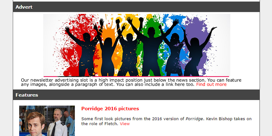 Newsletter adverts