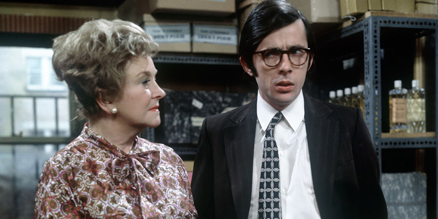 Alcock And Gander. Image shows from L to R: Mrs. Marigold Alcock (Beryl Reid), Richard Gander (Richard O'Sullivan). Copyright: Thames Television. Alcock And Gander. Image shows from L to R: Mrs. Marigold Alcock (Beryl Reid), Richard Gander (Richard O'Sullivan). Copyright: Thames Television.