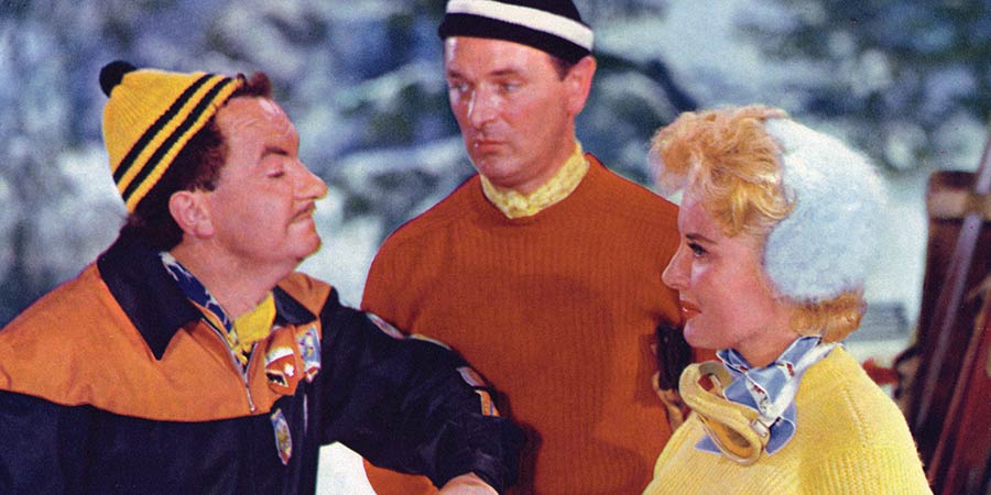 All For Mary. Image shows from L to R: Gaston Nikopopoulos (Leo McKern), Clive Morton (Nigel Patrick), Mary (Jill Day). All For Mary. Image shows from L to R: Gaston Nikopopoulos (Leo McKern), Clive Morton (Nigel Patrick), Mary (Jill Day).
