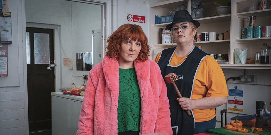 Alma's Not Normal. Image shows from L to R: Alma Nuthall (Sophie Willan), Leanne (Jayde Adams). Alma's Not Normal. Image shows from L to R: Alma Nuthall (Sophie Willan), Leanne (Jayde Adams).