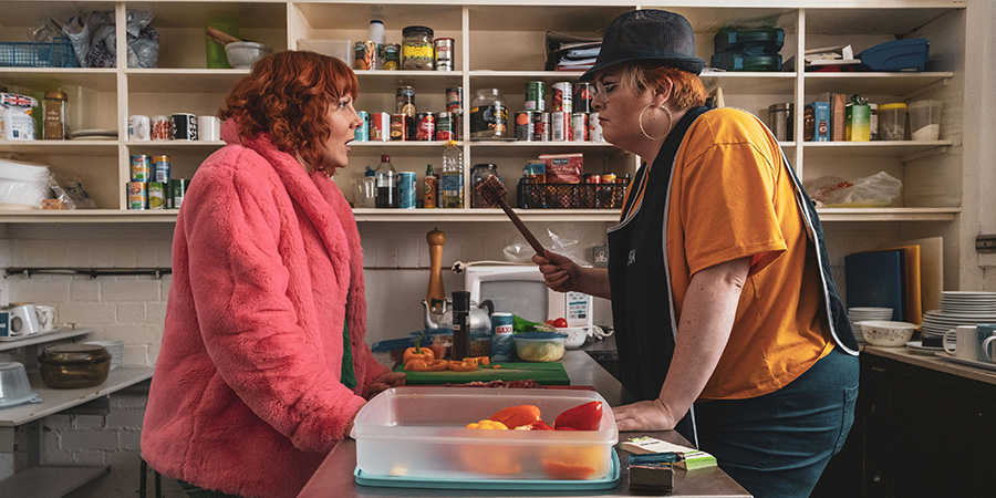 Alma's Not Normal. Image shows from L to R: Alma Nuthall (Sophie Willan), Leanne (Jayde Adams). Alma's Not Normal. Image shows from L to R: Alma Nuthall (Sophie Willan), Leanne (Jayde Adams).
