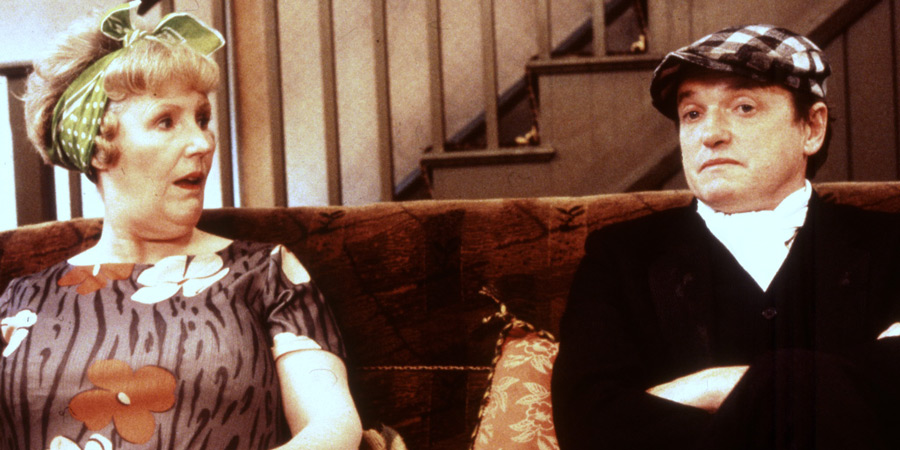 Andy Capp. Image shows from L to R: Flo Capp (Paula Tilbrook), Andy Capp (James Bolam). Copyright: Thames Television. Andy Capp. Image shows from L to R: Flo Capp (Paula Tilbrook), Andy Capp (James Bolam). Copyright: Thames Television.