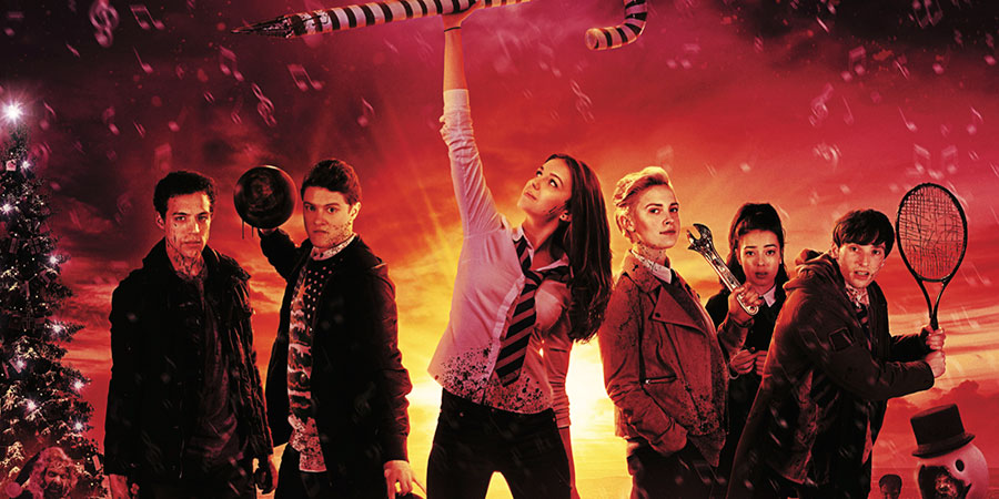 Anna And The Apocalypse. Image shows from L to R: Nick (Ben Wiggins), John (Malcolm Cumming), Anna (Ella Hunt), Steph (Sarah Swire), Lisa (Marli Siu), Chris (Christopher Leveaux). Anna And The Apocalypse. Image shows from L to R: Nick (Ben Wiggins), John (Malcolm Cumming), Anna (Ella Hunt), Steph (Sarah Swire), Lisa (Marli Siu), Chris (Christopher Leveaux).
