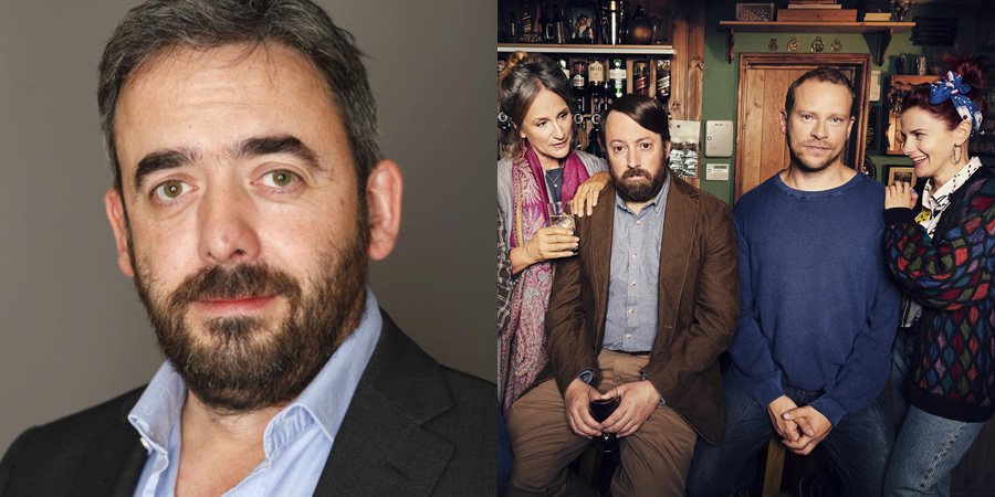 Back. Image shows from L to R: Simon Blackwell, Ellen (Penny Downie), Stephen (David Mitchell), Andrew (Robert Webb), Cass (Louise Brealey). Back. Image shows from L to R: Simon Blackwell, Ellen (Penny Downie), Stephen (David Mitchell), Andrew (Robert Webb), Cass (Louise Brealey).