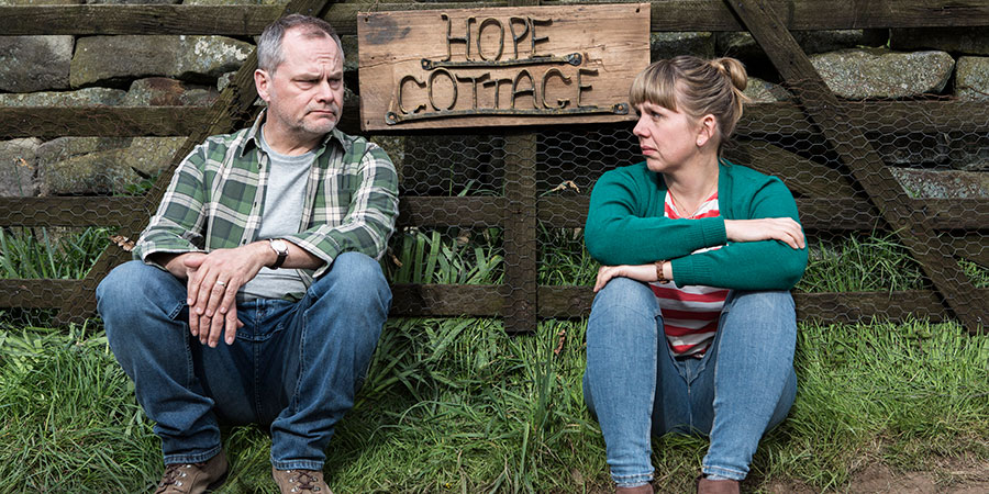 Bad Move. Image shows from L to R: Steve (Jack Dee), Nicky (Kerry Godliman). Copyright: Open Mike Productions. Bad Move. Image shows from L to R: Steve (Jack Dee), Nicky (Kerry Godliman). Copyright: Open Mike Productions.