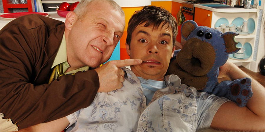 Bear Behaving Badly. Image shows from L to R: Andy Prank (Glen Davies), Barney (Barney Harwood). Bear Behaving Badly. Image shows from L to R: Andy Prank (Glen Davies), Barney (Barney Harwood).