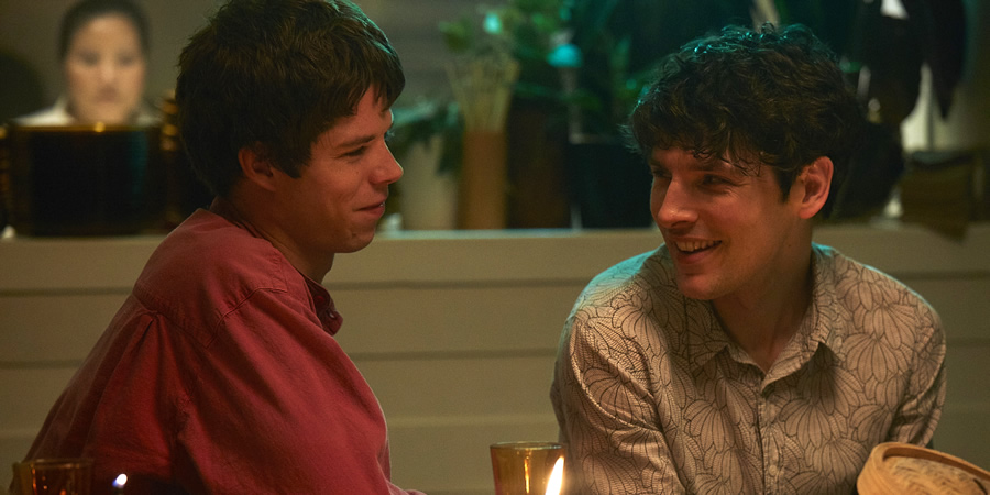 Benjamin. Image shows from L to R: Noah (Phénix Brossard), Benjamin (Colin Morgan). Benjamin. Image shows from L to R: Noah (Phénix Brossard), Benjamin (Colin Morgan).
