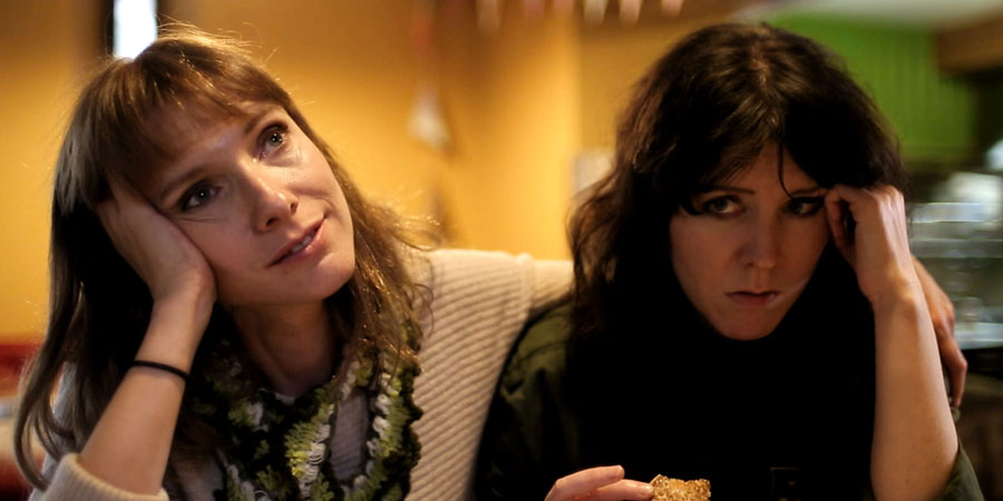 Black Mountain Poets. Image shows from L to R: Claire Walker (Dolly Wells), Lisa Walker (Alice Lowe). Black Mountain Poets. Image shows from L to R: Claire Walker (Dolly Wells), Lisa Walker (Alice Lowe).