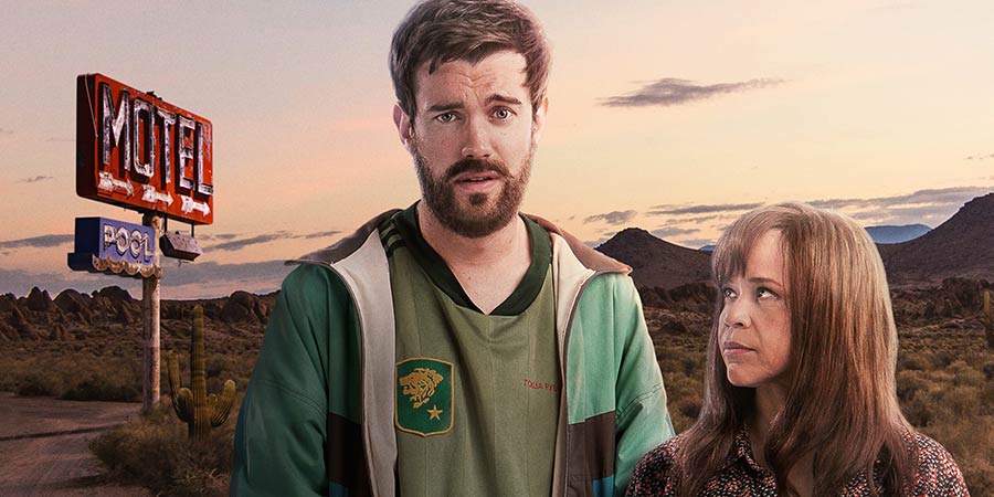 Bounty Hunters. Image shows from L to R: Barnaby Walker (Jack Whitehall), Nina Morales (Rosie Perez). Copyright: Cave Bear Productions. Bounty Hunters. Image shows from L to R: Barnaby Walker (Jack Whitehall), Nina Morales (Rosie Perez). Copyright: Cave Bear Productions.