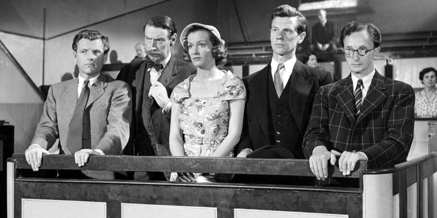 Brandy For The Parson. Image shows from L to R: Tony Rackham (Kenneth More), Redworth (Michael Trubshawe), Petronilla Brand (Jean Lodge), Bill Harper (James Donald), George Crumb (Charles Hawtrey). Copyright: Group 3 Productions. Brandy For The Parson. Image shows from L to R: Tony Rackham (Kenneth More), Redworth (Michael Trubshawe), Petronilla Brand (Jean Lodge), Bill Harper (James Donald), George Crumb (Charles Hawtrey). Copyright: Group 3 Productions.
