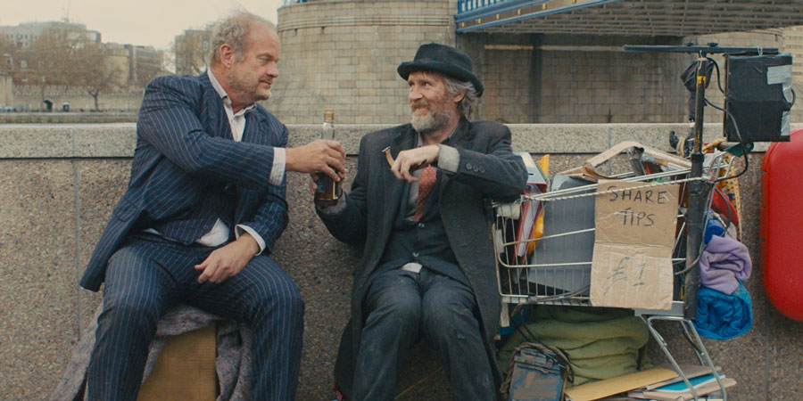 Breaking The Bank. Image shows from L to R: Charles Bunbury (Kelsey Grammer), Oscar (Pearce Quigley). Breaking The Bank. Image shows from L to R: Charles Bunbury (Kelsey Grammer), Oscar (Pearce Quigley).