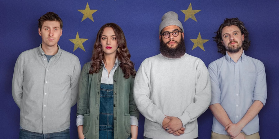 Brexit Stage Left. Image shows from L to R: Sean McLoughlin, Fern Brady, Jamali Maddix, Alfie Brown. Brexit Stage Left. Image shows from L to R: Sean McLoughlin, Fern Brady, Jamali Maddix, Alfie Brown.