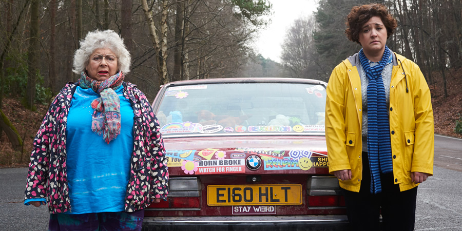 Bucket. Image shows from L to R: Mim (Miriam Margolyes), Fran (Frog Stone). Bucket. Image shows from L to R: Mim (Miriam Margolyes), Fran (Frog Stone).