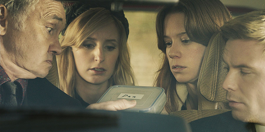 Burn Burn Burn. Image shows from L to R: Henry (Nigel Planer), Seph (Laura Carmichael), Alex (Chloe Pirrie), James (Joe Dempsie). Copyright: Rather Good Films. Burn Burn Burn. Image shows from L to R: Henry (Nigel Planer), Seph (Laura Carmichael), Alex (Chloe Pirrie), James (Joe Dempsie). Copyright: Rather Good Films.