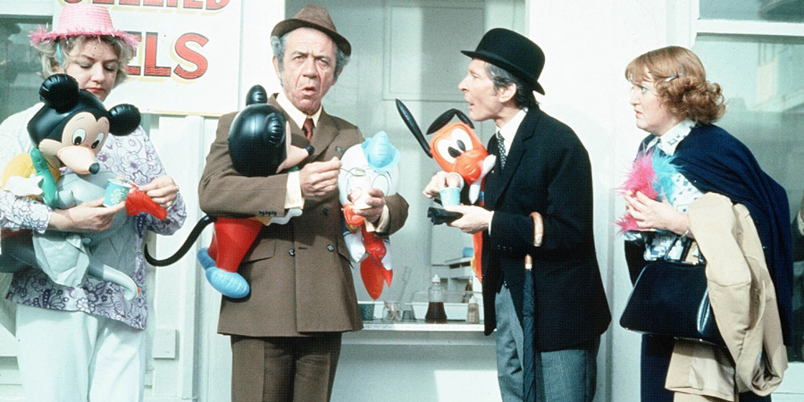 Carry On At Your Convenience. Image shows from L to R: Chloe Moore (Joan Sims), Sid Plummer (Sid James), W. C. Boggs (Kenneth Williams), Miss Withering (Patsy Rowlands). Copyright: Peter Rogers Productions. Carry On At Your Convenience. Image shows from L to R: Chloe Moore (Joan Sims), Sid Plummer (Sid James), W. C. Boggs (Kenneth Williams), Miss Withering (Patsy Rowlands). Copyright: Peter Rogers Productions.
