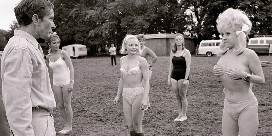Carry On Camping. Image shows from L to R: Dr. K. Soaper (Kenneth Williams), Unknown, Unknown, Unknown, Barbara (Barbara Windsor). Copyright: Peter Rogers Productions. Carry On Camping. Image shows from L to R: Dr. K. Soaper (Kenneth Williams), Unknown, Unknown, Unknown, Barbara (Barbara Windsor). Copyright: Peter Rogers Productions.