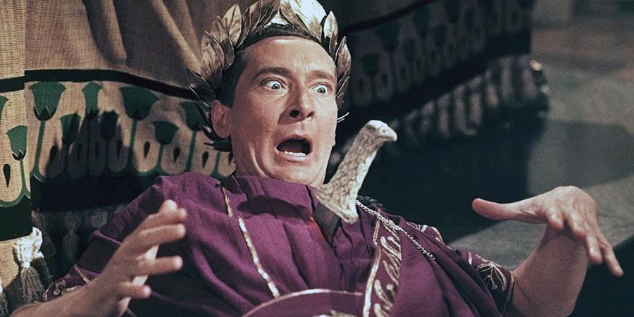 Carry On Cleo. Caesar (Kenneth Williams). Copyright: Peter Rogers Productions. Carry On Cleo. Caesar (Kenneth Williams). Copyright: Peter Rogers Productions.