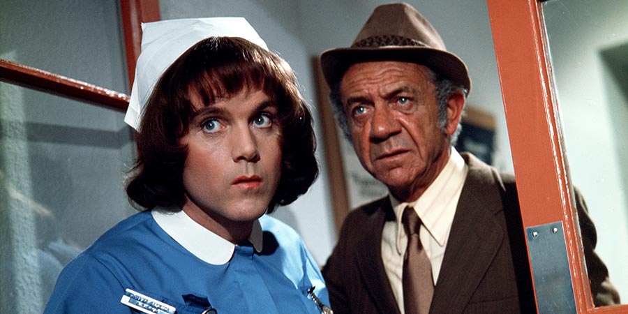 Carry On Matron. Image shows from L to R: Cyril Carter (Kenneth Cope), Sid Carter (Sid James). Copyright: Peter Rogers Productions. Carry On Matron. Image shows from L to R: Cyril Carter (Kenneth Cope), Sid Carter (Sid James). Copyright: Peter Rogers Productions.