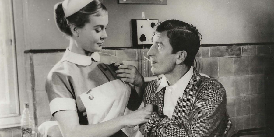 Carry On Nurse. Image shows from L to R: Staff Nurse Dorothy Denton (Shirley Eaton), Ted York (Terence Longdon). Copyright: Peter Rogers Productions. Carry On Nurse. Image shows from L to R: Staff Nurse Dorothy Denton (Shirley Eaton), Ted York (Terence Longdon). Copyright: Peter Rogers Productions.