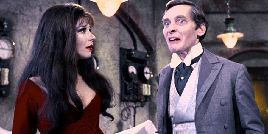 Carry On Screaming!. Image shows from L to R: Valeria Watt (Fenella Fielding), Dr Orlando Watt (Kenneth Williams). Copyright: Peter Rogers Productions. Carry On Screaming!. Image shows from L to R: Valeria Watt (Fenella Fielding), Dr Orlando Watt (Kenneth Williams). Copyright: Peter Rogers Productions.