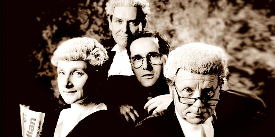 Chambers. Image shows from L to R: Ruth Quirke (Lesley Sharp), Hilary Tripping (James Fleet), Clive Coleman, John Fuller-Carp (John Bird). Copyright: BBC. Chambers. Image shows from L to R: Ruth Quirke (Lesley Sharp), Hilary Tripping (James Fleet), Clive Coleman, John Fuller-Carp (John Bird). Copyright: BBC.