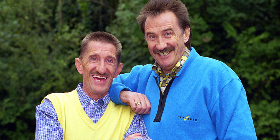 ChuckleVision. Image shows from L to R: Barry Chuckle (Barry Elliott), Paul Chuckle (Paul Elliott). Copyright: BBC. ChuckleVision. Image shows from L to R: Barry Chuckle (Barry Elliott), Paul Chuckle (Paul Elliott). Copyright: BBC.