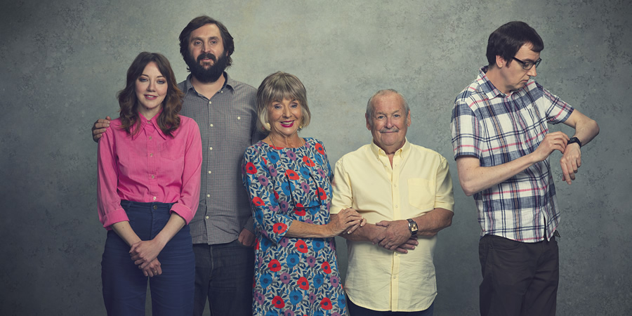 The Cockfields. Image shows from L to R: Donna (Diane Morgan), Simon (Joe Wilkinson), Sue (Sue Johnston), Ray (Bobby Ball), David (Ben Rufus Green). The Cockfields. Image shows from L to R: Donna (Diane Morgan), Simon (Joe Wilkinson), Sue (Sue Johnston), Ray (Bobby Ball), David (Ben Rufus Green).