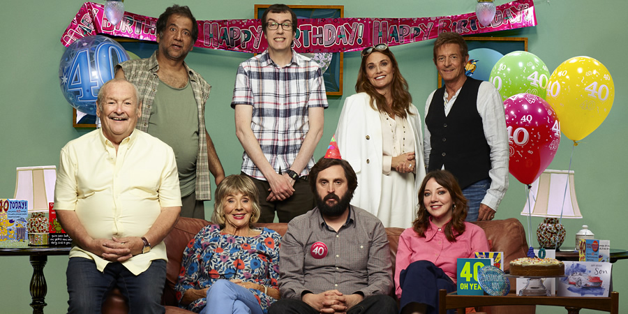 The Cockfields. Image shows from L to R: Ray (Bobby Ball), Andre (Jeff Mirza), Sue (Sue Johnston), David (Ben Rufus Green), Simon (Joe Wilkinson), Melissa (Sarah Parish), Donna (Diane Morgan), Larry (Nigel Havers). The Cockfields. Image shows from L to R: Ray (Bobby Ball), Andre (Jeff Mirza), Sue (Sue Johnston), David (Ben Rufus Green), Simon (Joe Wilkinson), Melissa (Sarah Parish), Donna (Diane Morgan), Larry (Nigel Havers).
