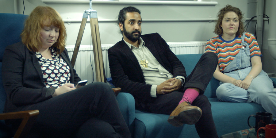 Content. Image shows from L to R: Hetty (Kath Hughes), Jam (Rajiv Karia), Taylor (Belle Fage). Copyright: Turtle Canyon Comedy. Content. Image shows from L to R: Hetty (Kath Hughes), Jam (Rajiv Karia), Taylor (Belle Fage). Copyright: Turtle Canyon Comedy.