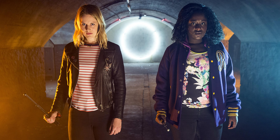 Crazyhead. Image shows from L to R: Amy (Cara Theobold), Raquel (Susan Wokoma). Copyright: Urban Myth Films. Crazyhead. Image shows from L to R: Amy (Cara Theobold), Raquel (Susan Wokoma). Copyright: Urban Myth Films.