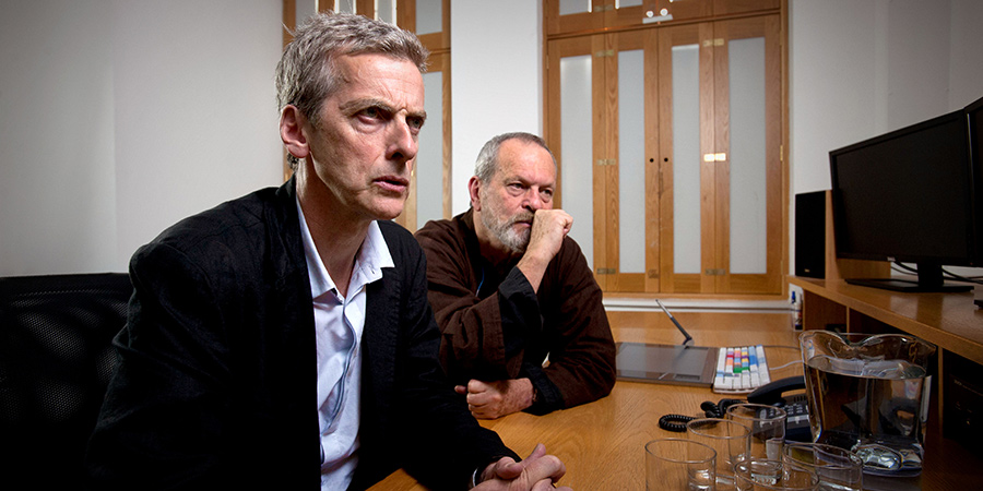 Cricklewood Greats. Image shows from L to R: Peter Capaldi, Terry Gilliam. Copyright: BBC. Cricklewood Greats. Image shows from L to R: Peter Capaldi, Terry Gilliam. Copyright: BBC.