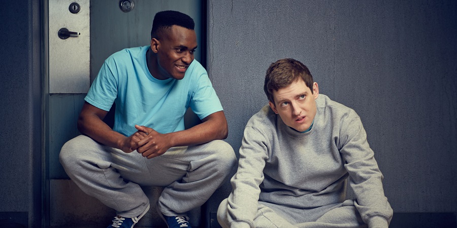 Crims. Image shows from L to R: Jason (Kadiff Kirwan), Luke (Elis James). Copyright: BBC. Crims. Image shows from L to R: Jason (Kadiff Kirwan), Luke (Elis James). Copyright: BBC.