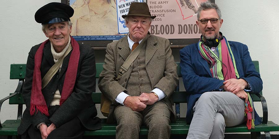 Dad's Army - The Lost Episodes. Image shows from L to R: Private Frazer (David Hayman), Private Godfrey (Timothy West), Ben Kellett. Copyright: UKTV. Dad's Army - The Lost Episodes. Image shows from L to R: Private Frazer (David Hayman), Private Godfrey (Timothy West), Ben Kellett. Copyright: UKTV.