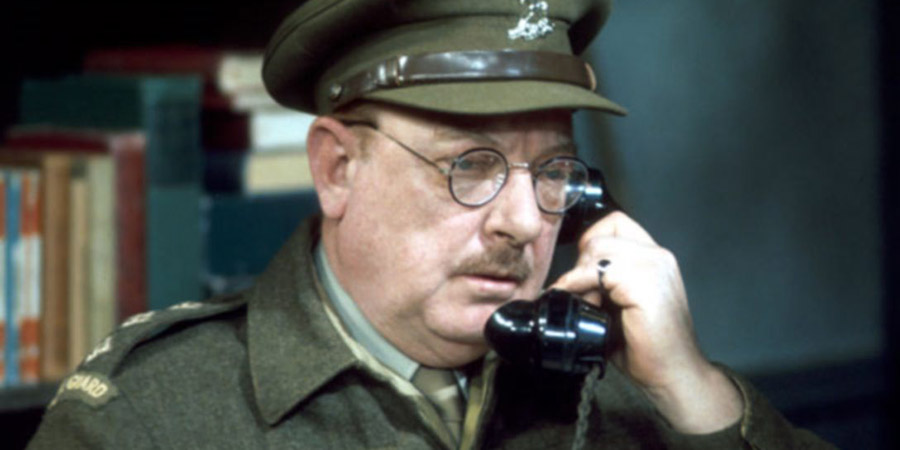 Dad's Army. Captain Mainwaring (Arthur Lowe). Copyright: BBC. Dad's Army. Captain Mainwaring (Arthur Lowe). Copyright: BBC.